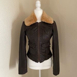 American Eagle Outfitters genuine leather bomber jacket